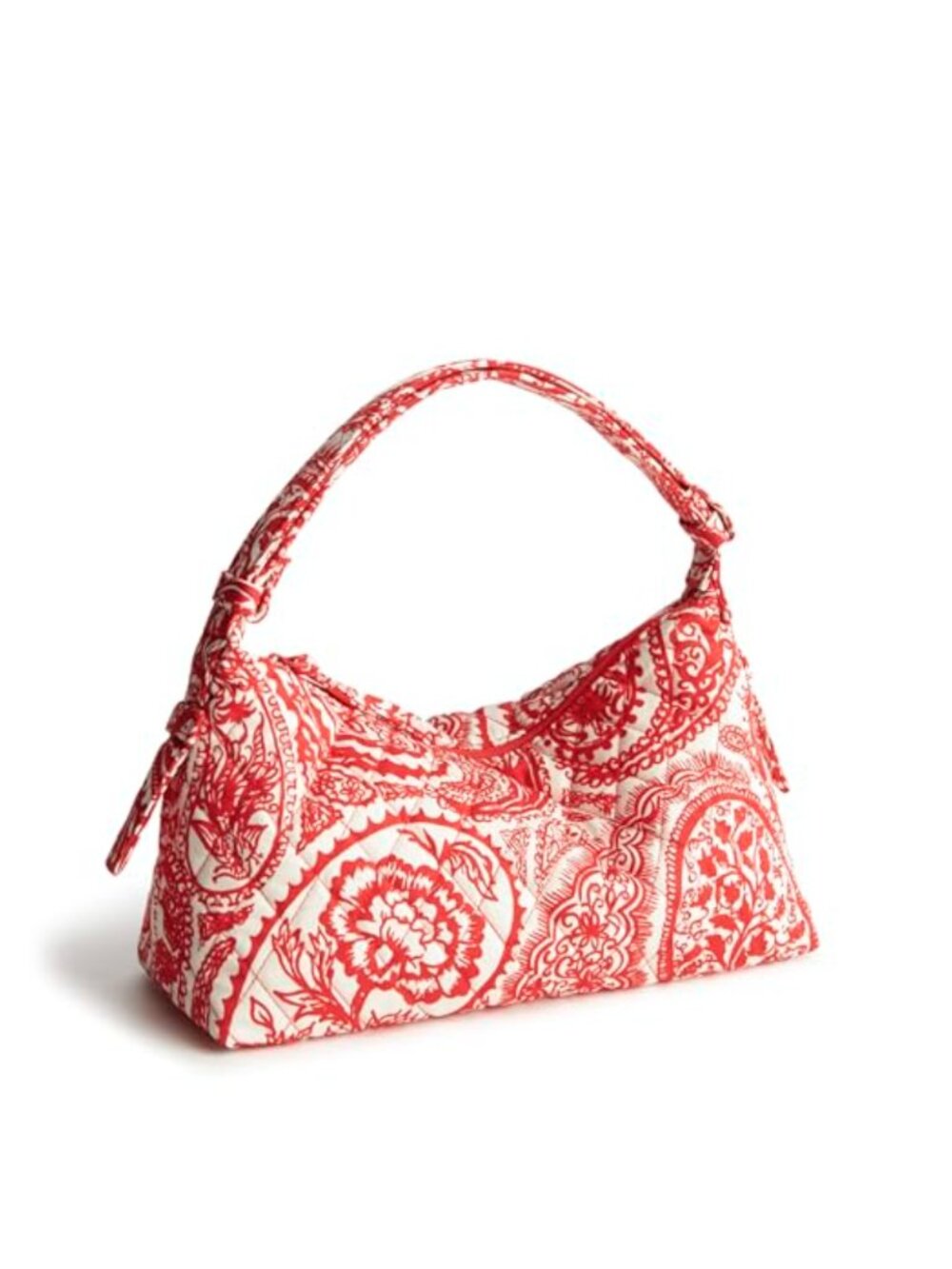 Cotton Gabardine Crescent Shoulder Bag Adjustable Handle Zip